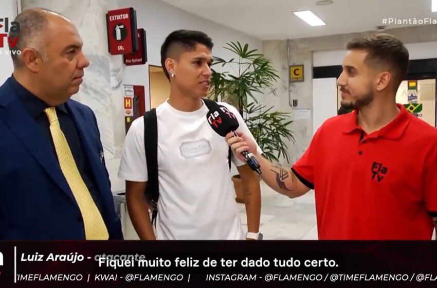  Luiz Araújo comemora chegada ao Flamengo: ‘O maior do mundo’