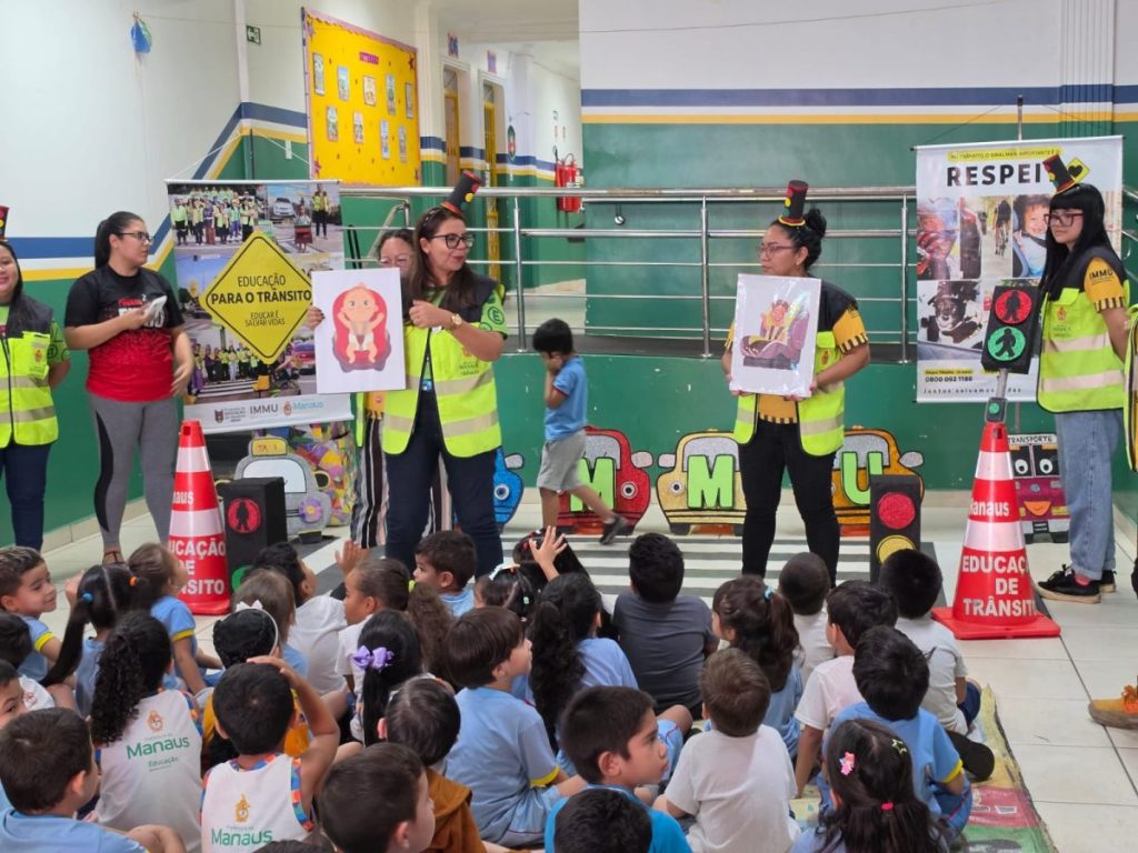 Alunos da educação infantil aprendem sobre segurança no trânsito em ação da Prefeitura de Manaus