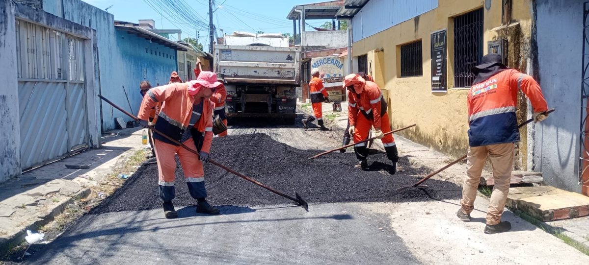 Prefeitura de Manaus conclui recuperação asfáltica da rua Amanacy, no São José Operário