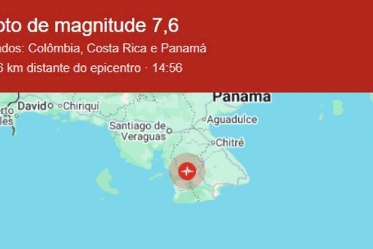 Terremoto de magnitude 8,0 é registrado no Panamá